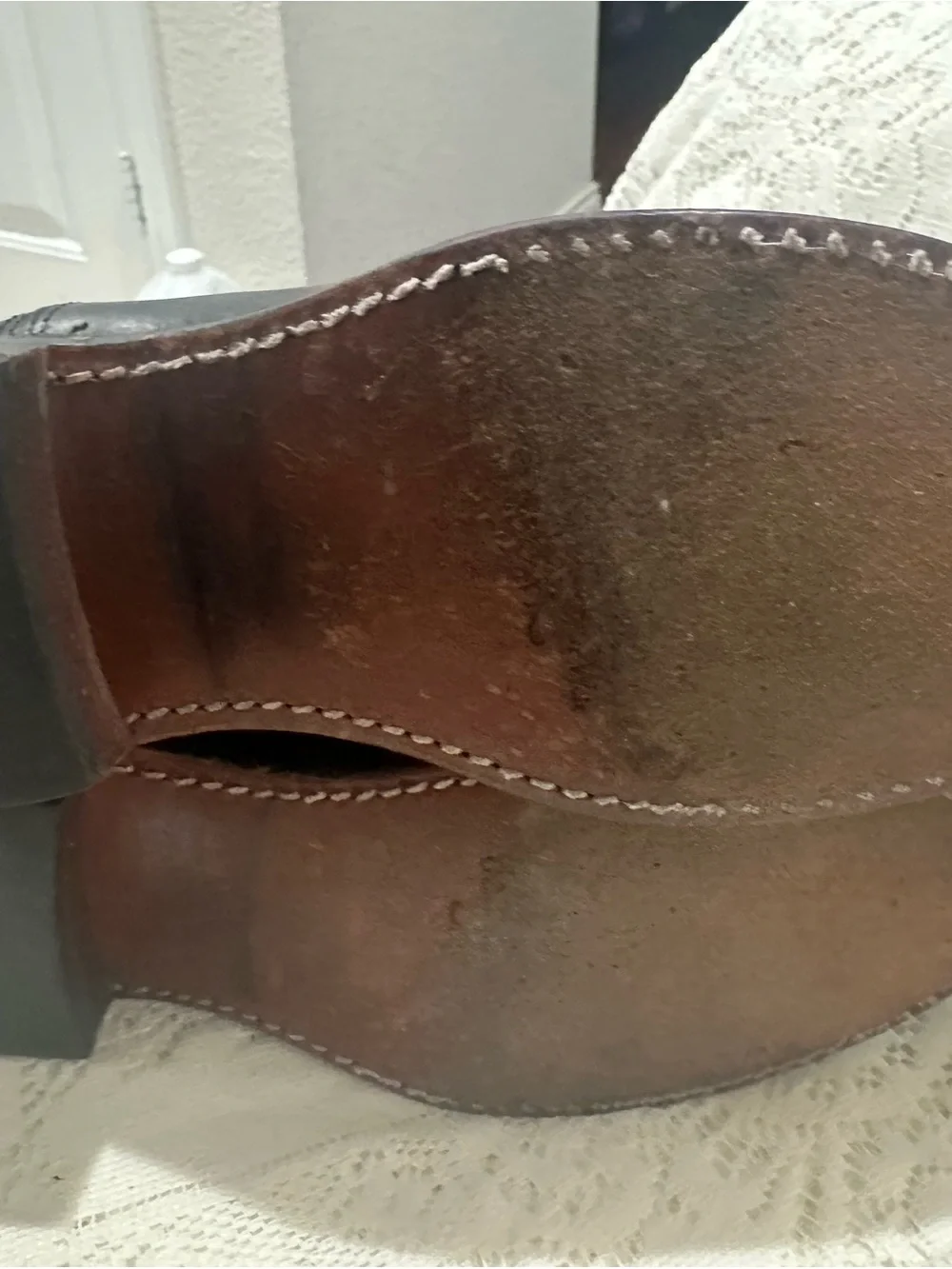 Frye women’s Two-Tone Riding Boots - Black leather with Brown Cuff size 7.5 m